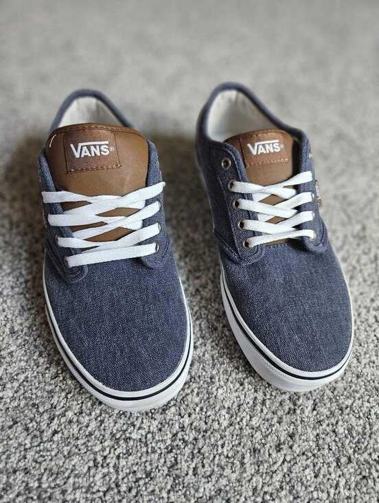Vans Other - Vans Men’s Atwood Low-Top Canvas Sneakers in Blue and Brown